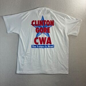 Vintage CWA Union T Shirt Men XL Red Clinton Gore Government Election 1996